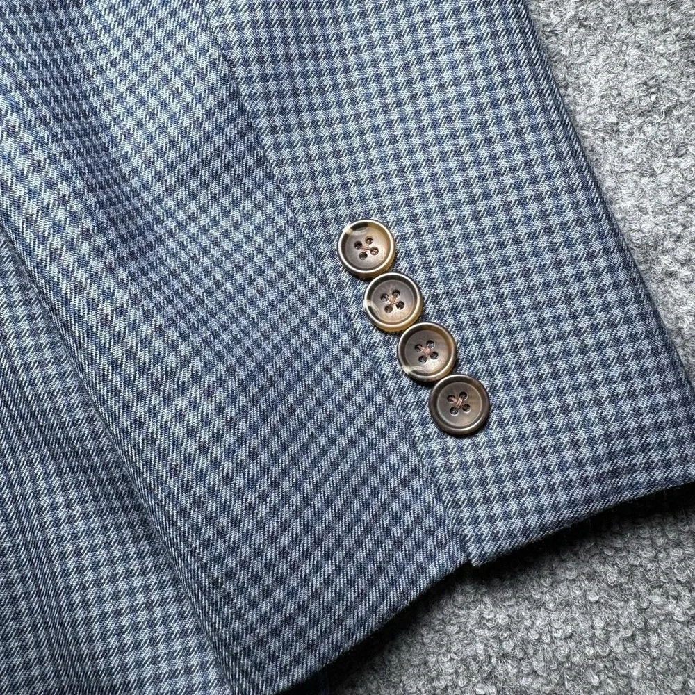 Brook Brothers 346 Fitzgerald Fit Blue Plaid Check Wool Blazer Men's Size‎ 41R